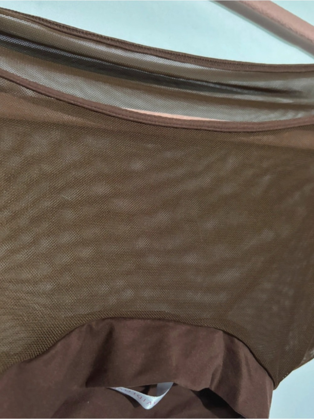 Avidlove Y2K Brown Sheer Mesh Shrug Long Sleeve Top Small - Picture 4 of 5
